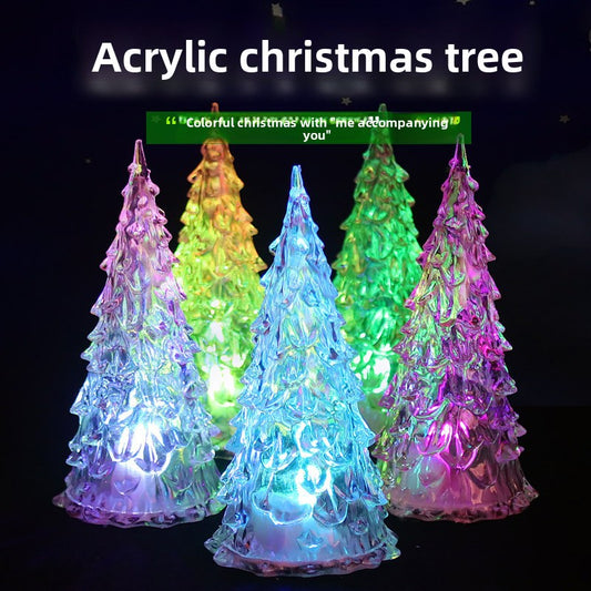 LED Acrylic Colorful Christmas Tree Night Light