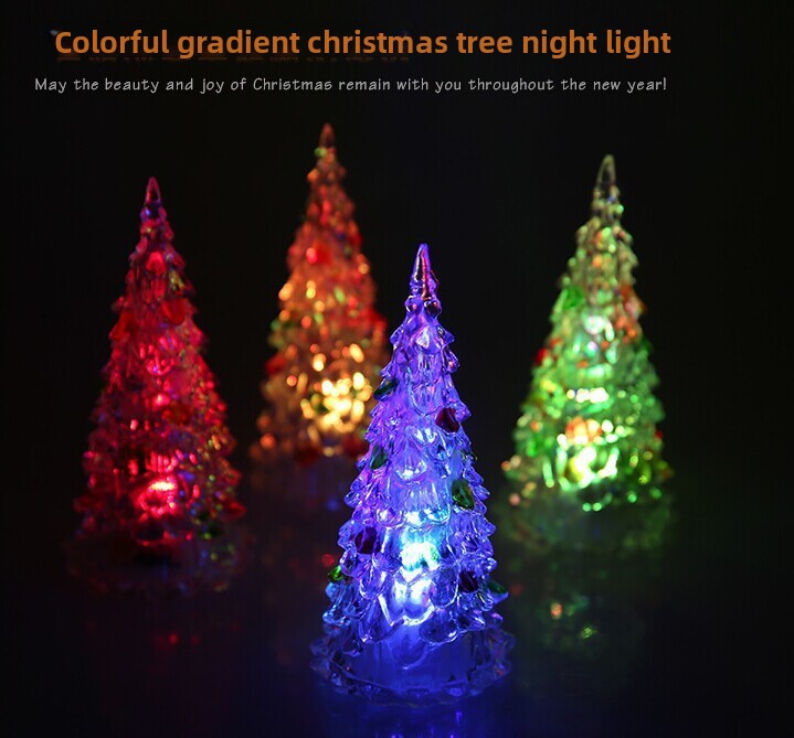 LED Acrylic Colorful Christmas Tree Night Light